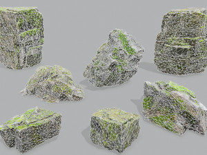 Mossy rocks 3Dモデル