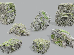 Mossy rocks 3D Model