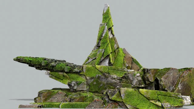 Mossy rocks 3D Model .c4d .max .obj .3ds .fbx .stl .blend