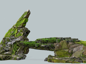 Mossy rocks 3D मॉडल