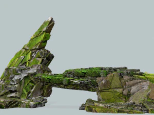 Mossy rocks 3D Model