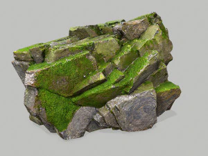 Mossy rocks 3D Model