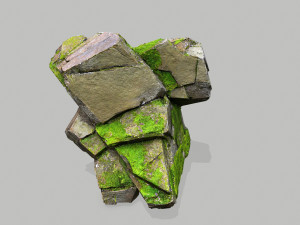 Mossy rocks 3D मॉडल