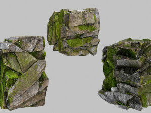 Mossy rocks 3D मॉडल