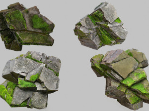 Mossy rocks 3D मॉडल