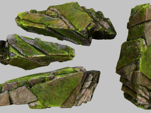 Mossy rocks 3D मॉडल
