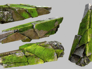 Mossy rocks 3D मॉडल