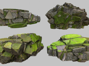 Mossy rocks 3D मॉडल