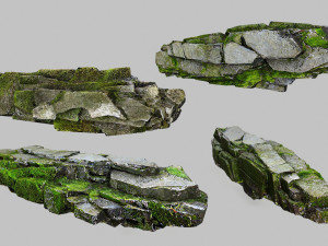 Mossy rocks 3D मॉडल