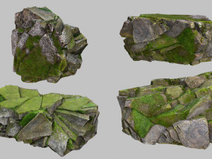 Mossy rocks 3D मॉडल