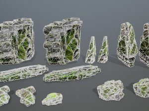 Mossy rocks 3D मॉडल