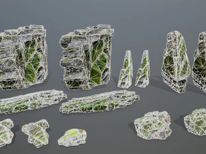 Mossy rocks 3D Model