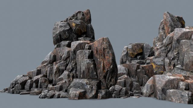Cliff rocks 3D Model .c4d .max .obj .3ds .fbx .stl .blend 