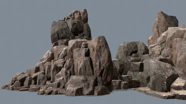 Cliff rocks 3D Model .c4d .max .obj .3ds .fbx .stl .blend 