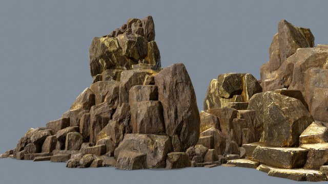 Desert gold rocks Modelo 3D .c4d .max .obj .3ds .fbx .stl .blend
