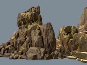 Pustynne złote skały Model 3D