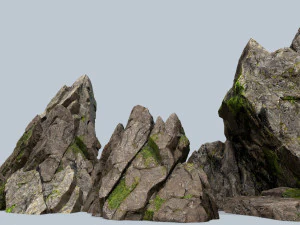 Bemoste rotsen 3D Model