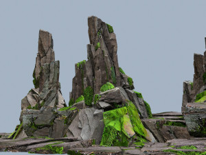 Mossy rocks 3Dモデル
