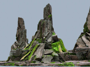 Mossy rocks 3Dモデル