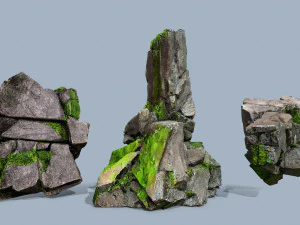 Mossy rocks 3D Model