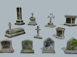 Tombstone set 3Dモデル