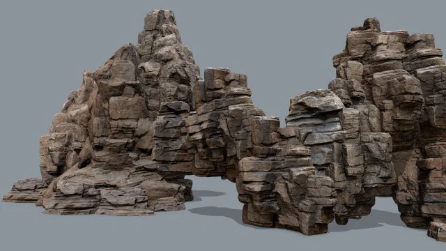 Desert rocks 3D Model .c4d .max .obj .3ds .fbx .stl .blend
