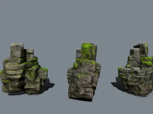 Mossy rocks 3D Model