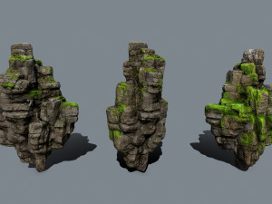 Mossy rocks Model 3D