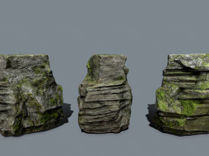 Mossy rocks Model 3D