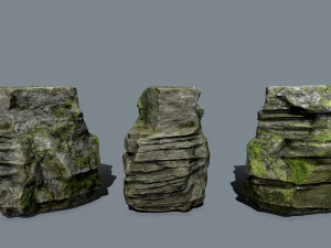 Mossy rocks 3D Model