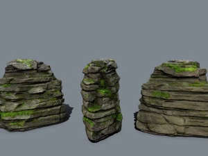 Mossy rocks 3D Model