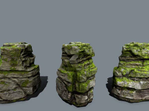 Mossy rocks 3D Model