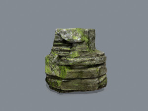 Mossy rocks Model 3D