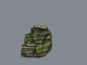 Mossy rocks Model 3D