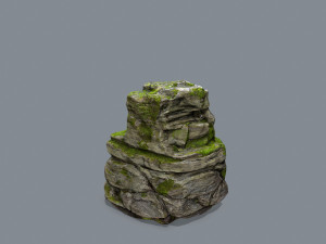 Mossy rocks Model 3D