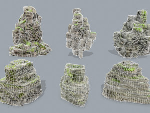 Mossy rocks Model 3D