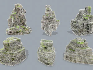 Mossy rocks 3D Model