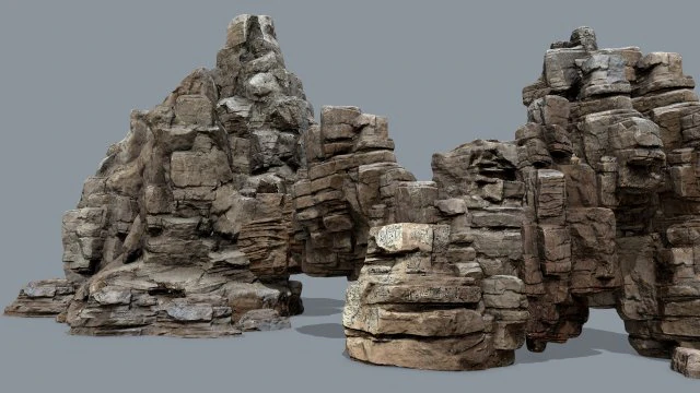 Egyptian rocks 3D Model .c4d .max .obj .3ds .fbx .stl .blend 
