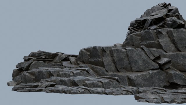 Cliff rocks 3D Model .c4d .max .obj .3ds .fbx .stl .blend 