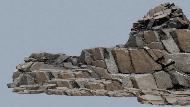 Cliff rocks 3D Model .c4d .max .obj .3ds .fbx .stl .blend 