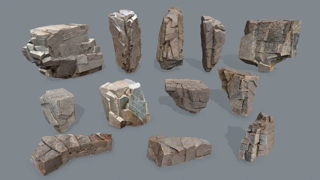 Egyptian desert rocks 3D Model .c4d .max .obj .3ds .fbx .stl .blend 