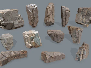 Mısır &ccedil;&ouml;l kayaları 3D Model