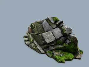 Mossy rocks 3D Model