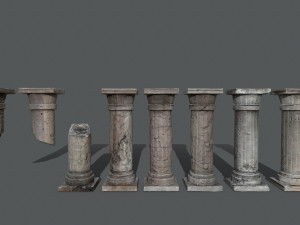 Rome stone pillar 3D Model