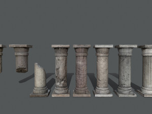 Rome stone pillar 3D Model