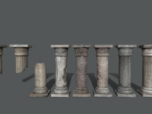 Rome stone pillar 3D Model