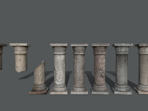 Rome stone pillar 3D Model