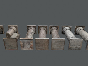 Rome stone pillar 3D Model