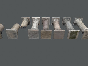 Rome stone pillar 3D Model