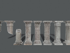 Rome stone pillar 3D Model